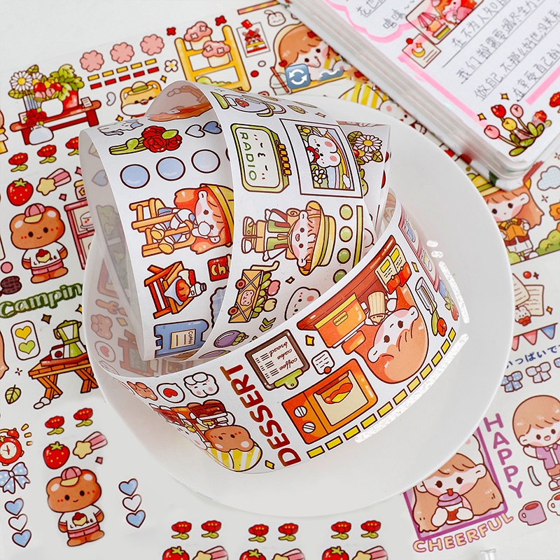 Băng Keo Dán Trang Trí Họa Tiết Hoạt Hình Dễ Thương