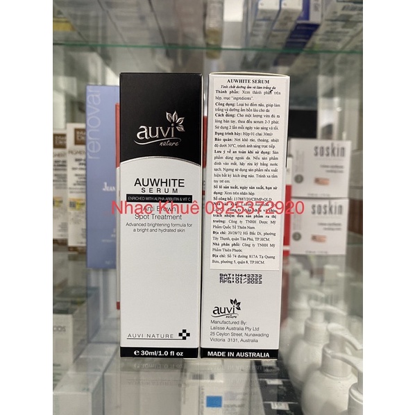 Serum dưỡng trắng, giảm nám Auwhite anti brown AUVI NATURE