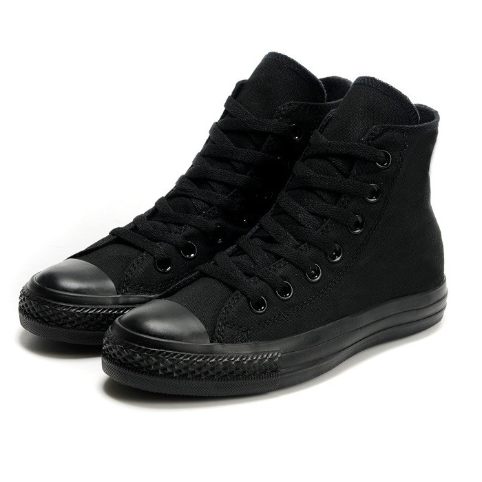 Giày Nam, Giày Sneaker CKII Vải - Đế Cao Su Cổ Cao Màu Full Đen
