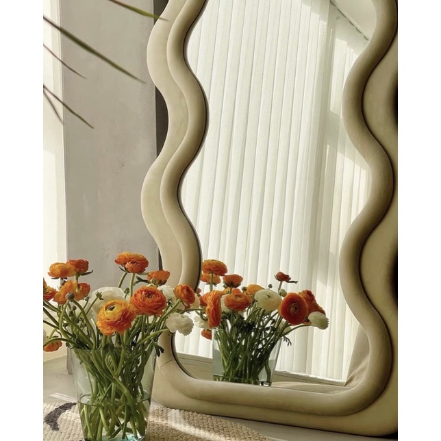 Gương sóng bọc vải nhung new items