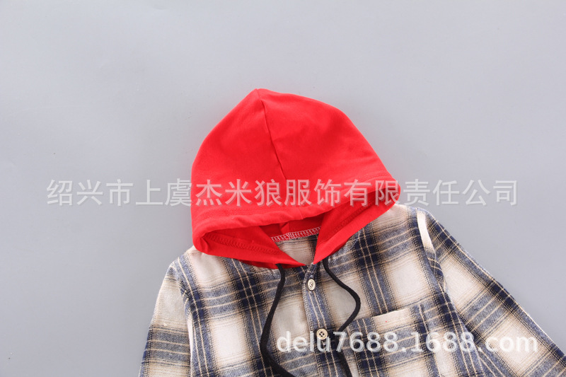 Set Áo Hoodie + Quần Dài Kẻ Sọc Caro Cho Bé