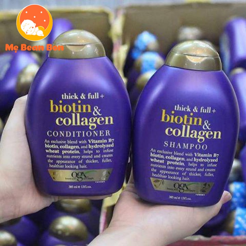 Dầu Gội xả Biotin & Collagen OGX 385ml của US Ngăn Ngừa Rụng Tóc Dưỡng Tóc Chống Khô An Toàn Cho Cả Mẹ Bầu Sau Sinh