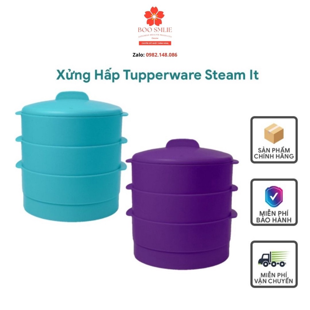 Xửng Hấp Tupperware Steam It 3 tầng hấp rau củ thịt cá tiện lợi siêu nhanh