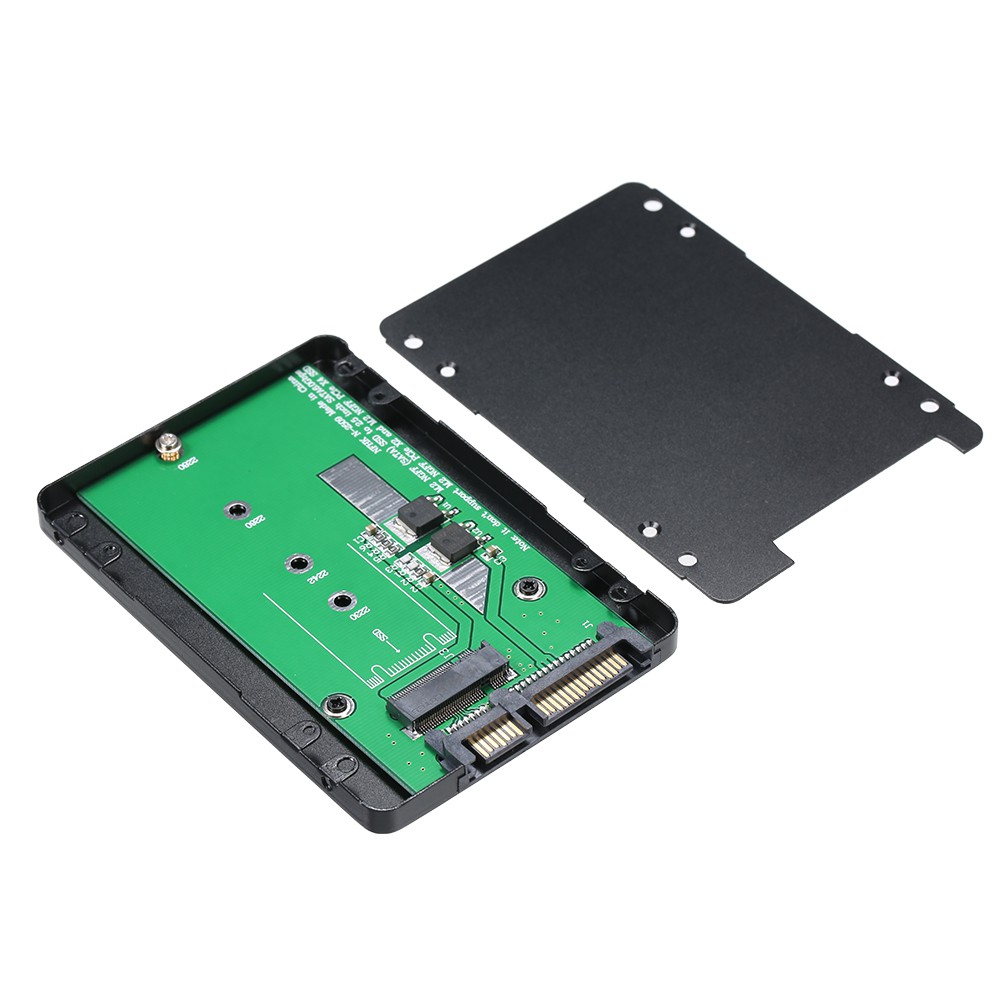 Ê Black Metal SSD Enclosure M.2 NGFF SSD to 22Pin 2.5'' 2280 SATA Adapter Card 7mm Height