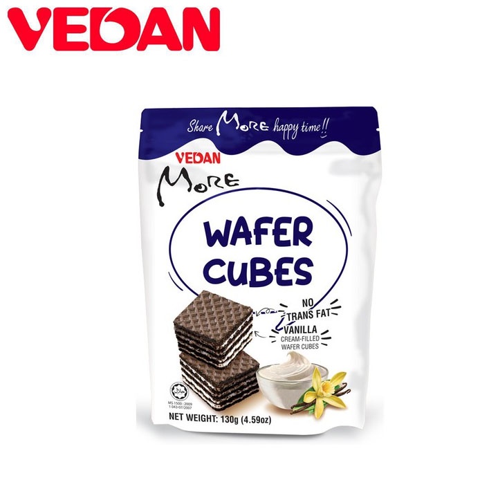 Bánh Xốp Wafer Cubes Vedan More 130G - Bánh Xốp Vani , Bánh Xốp Hạt Phỉ Vedan More