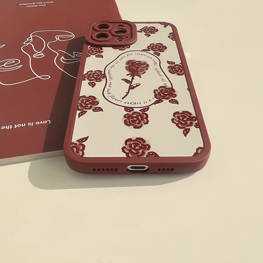 Ốp iphone, ốp điện thoại màu đỏ đậm nữ tính Red Rosie 7/7 Plus/8/8 Plus/XS Max/11/11 Pro/11 Pro Max/12/12 Pro/12 Pro Max