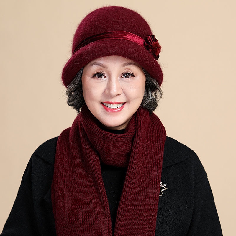 Mũ Len Giữ Ấm Mùa Đông Thời Trang Cho Phụ Nữ Trung Niên