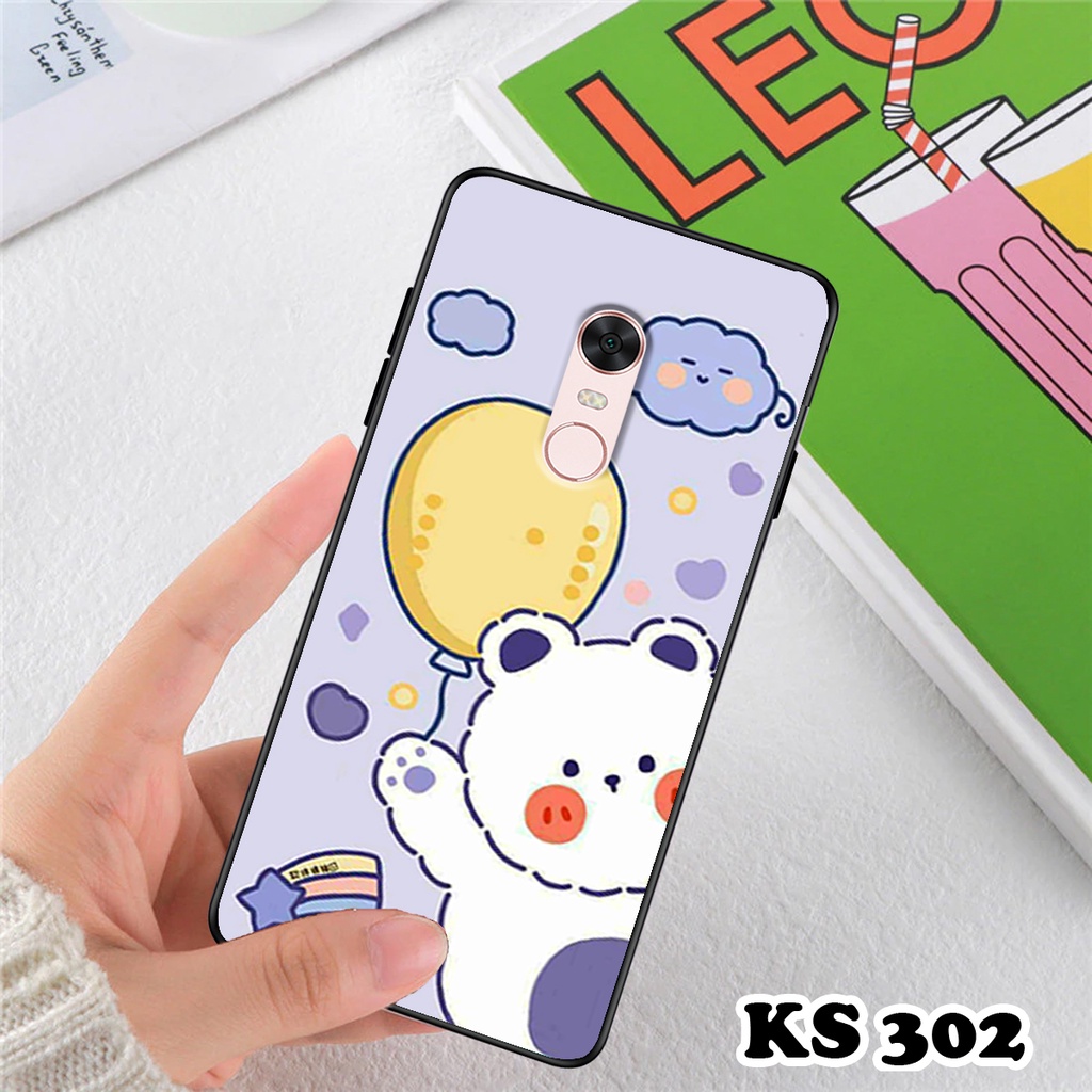Ốp lưng Xiaomi Redmi 5 - Redmi 5A - Redmi 5X - Redmi 5 Plus - Ốp in hình gấu &amp; thỏ đang yêu - lưng nhám viền TPU cao cấp