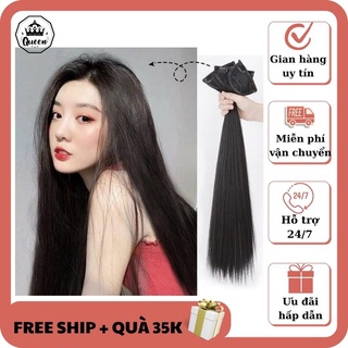 Tóc giả kẹp phím phồng tóc QUEEN STORE combo 3 dải kẹp thẳng giúp tóc dày và dài hơn, giúp bạn nữ tự tin thoải mái