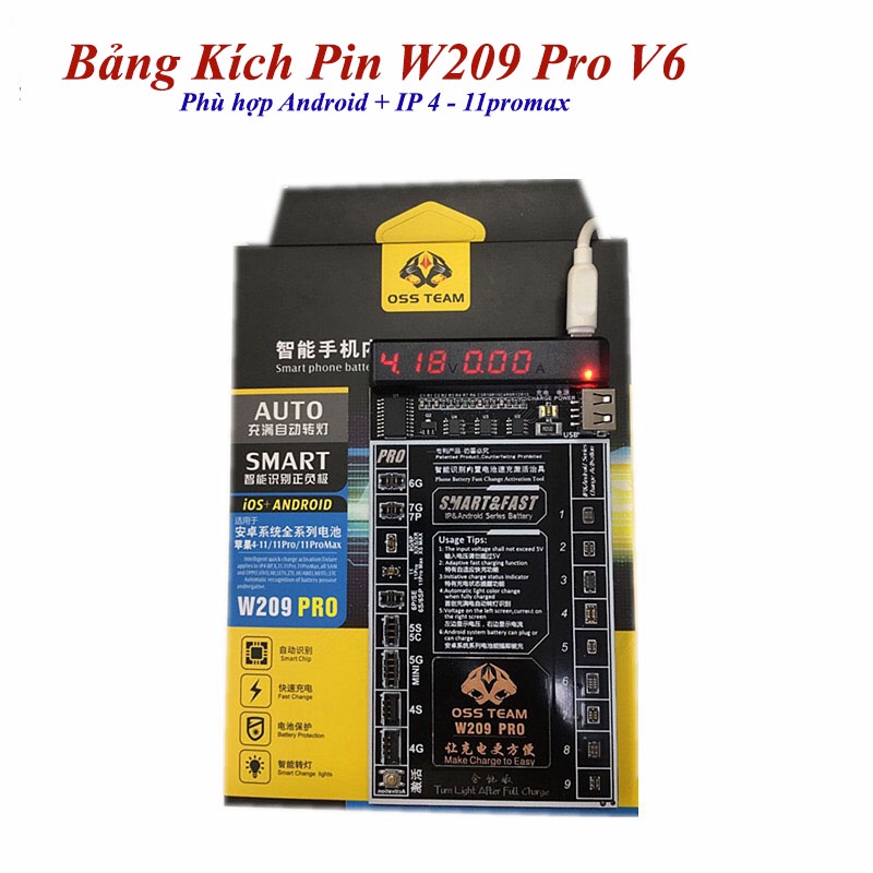 Bộ kích Pin W209 Pro Full các mã điện thoại