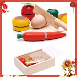 Đồ chơi cắt bánh trái cây bằng gỗ cho bé