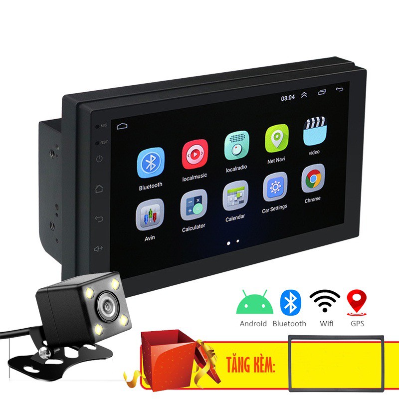 Màn Hình Cảm Ứng LCD 7 inch Hỗ Trợ Nghe Nhạc MP5 Bluetooth Wifi GPS Android 8.1 (Hỗ trợ Tiếng Việt)