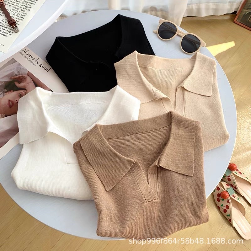 Áo len montogi cổ polo dáng ngắn (ảnh thật/ có sẵn) | BigBuy360 - bigbuy360.vn