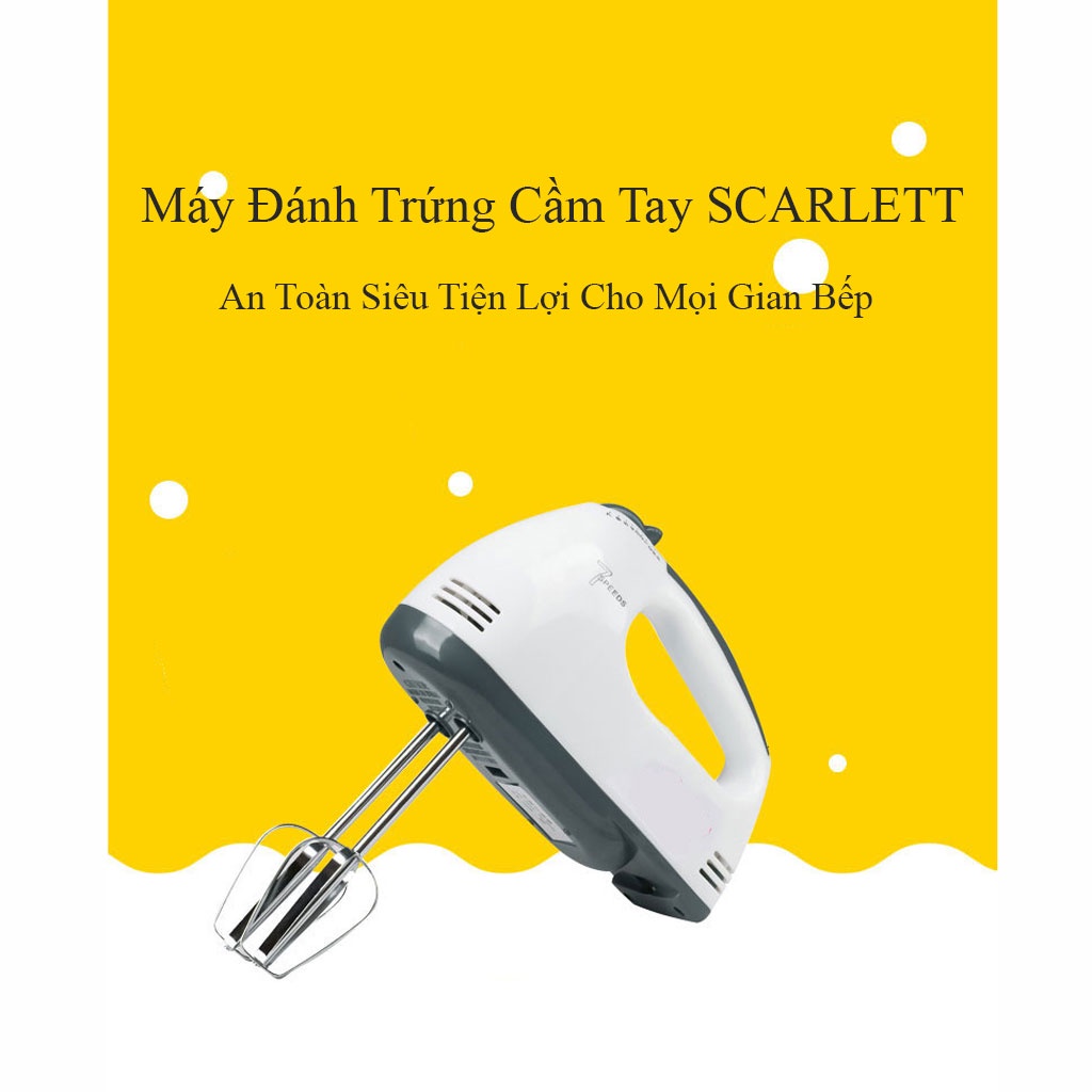 Máy đánh trứng cầm tay Scarlett bán tự động thông minh Thiết kế tiện lợi dễ dàng sử dụng vệ sinh cho mọi gian bếp