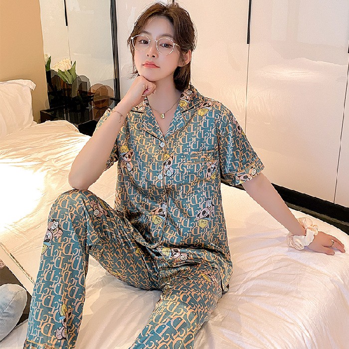 Pijama- Bộ Ngủ Lụa Áo Cộc Quần Dài Nhiều Mẫu Vải Đẹp CDLP03