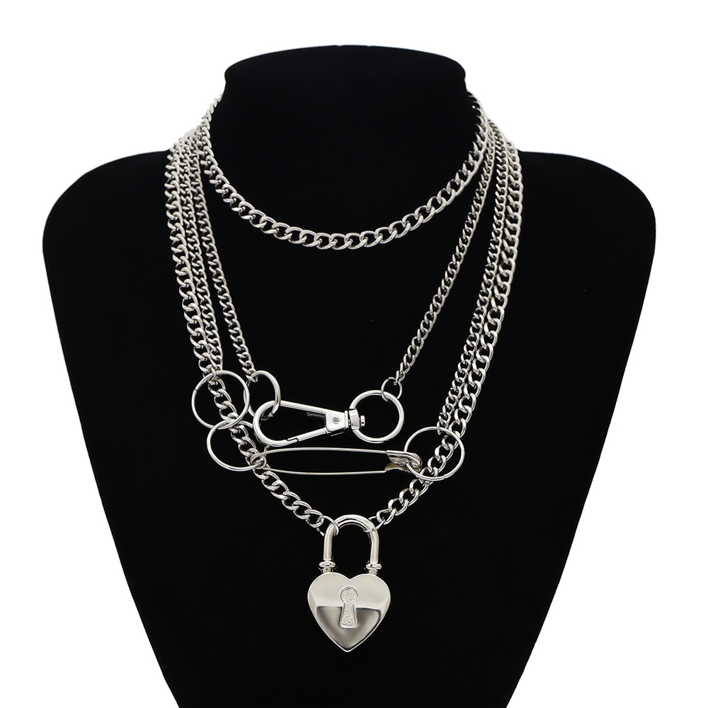Vòng Cổ Choker Nhiều Lớp Phối Đinh Tán Bằng Thép Không Gỉ Thời Trang Cá Tính