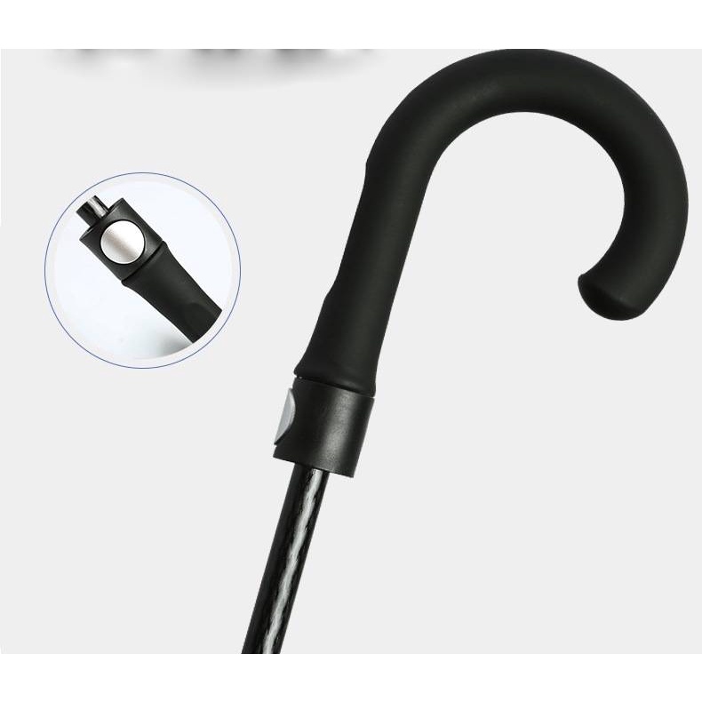 Ô dù che mưa cán cong có nút bấm tự động đường rộng kính 1M1 che được 2 đến 3 người màu xanh đen