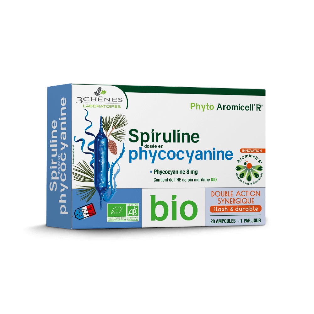 Tảo xoắn hữu cơ Phyto Aromicell'R Spirulina dạng nước ( 20 ống ) date 09/23