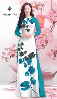 Áo dài 3d hình lá đỗ/ 1 bộ