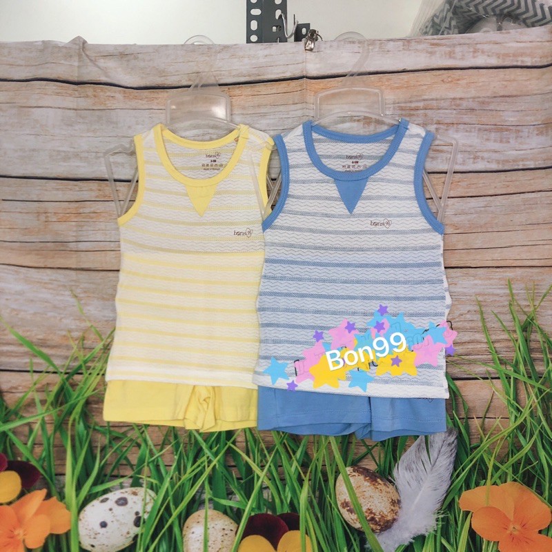 Bộ sát nách Bons99 sợi tre thoáng mát cho Bé trai Bé gái size 6M-4Y