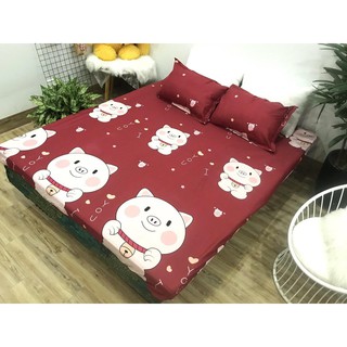 Ga Trải Giường Poly Cotton 2mx2m2 chọn mẫu ngay trên bài,heo đỏ