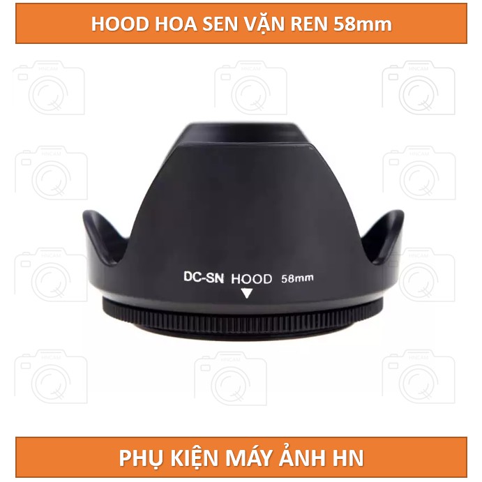 [58mm]Lens hood Loa che nắng hoa sen vặn ren ống kính máy ảnh Phi 58mm