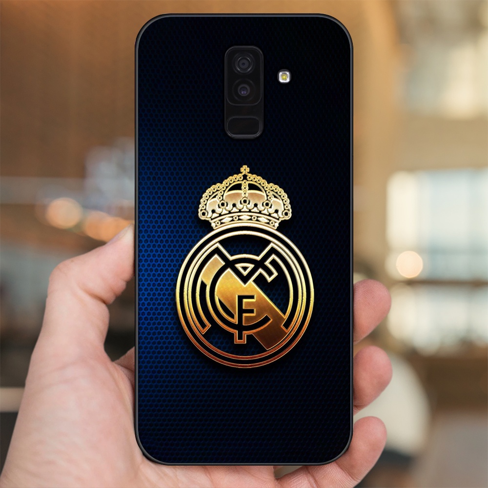 Ốp lưng Samsung A6 Plus viền đen in hình Real Madrid
