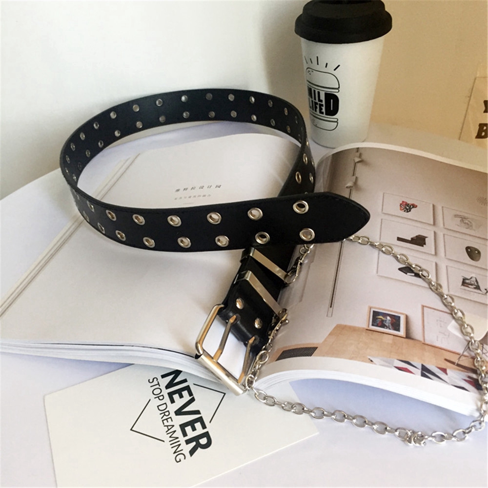 Thắt Lưng Dây Xích Đôi Phong Cách Punk Thời Trang Cho Nữ