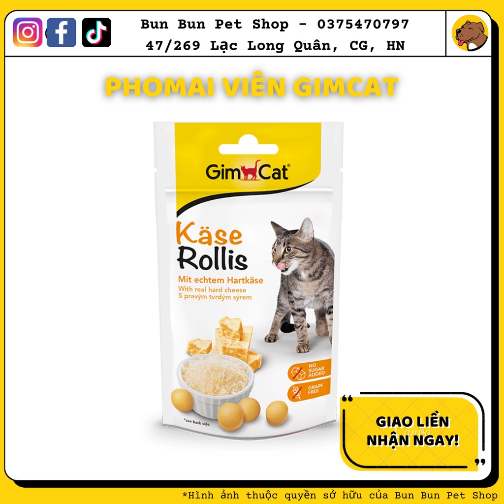 Gimcat Kase Rollis - Viên phomai cho mèo gói 50gr