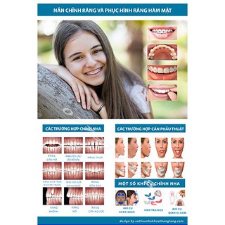 TRANH TƯ VẤN NHA KHOA " CHỈNH NHA, CHỈNH HÌNH RĂNG HÀM MẶT" ( IN GỖ )