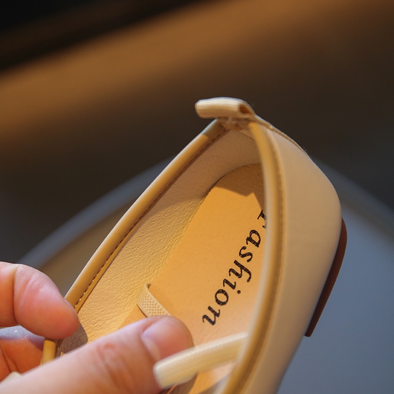 Giày Búp Bê Da Đế Mềm Đính Nơ Xinh Xắn Cho Bé Gái 2-12 Tuổi