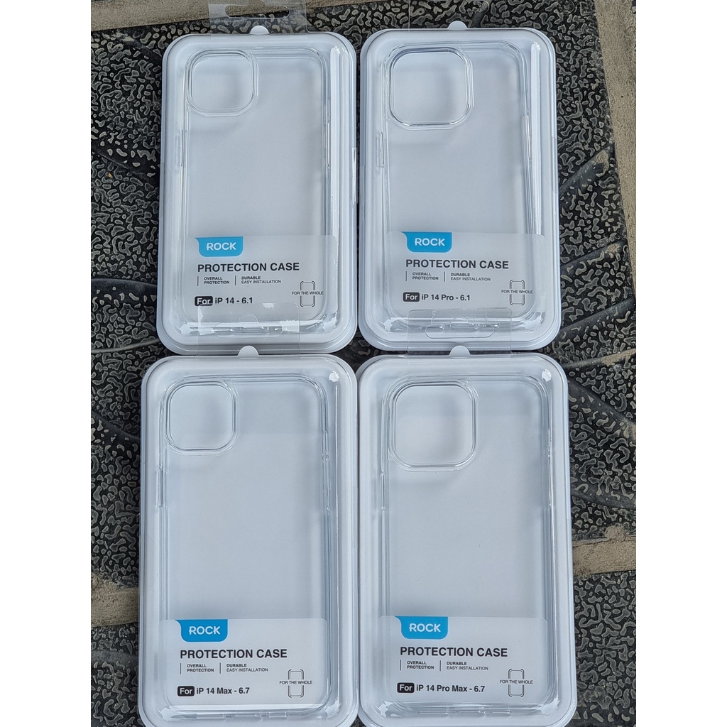 Ốp lưng Chính hãng Rock trong suốt iPhone 14 / iPhone 13 Series chống sốc, trầy xước không ố màu
