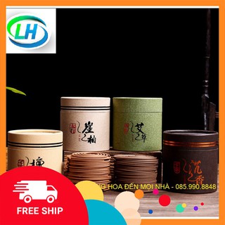 {MÙI TÙY CHỌN} Nhang trầm hương cao cấp 50 vòng thời gian cháy 4 giờ đựng trong hộp giấy kín - Mùi gỗ đàn hương