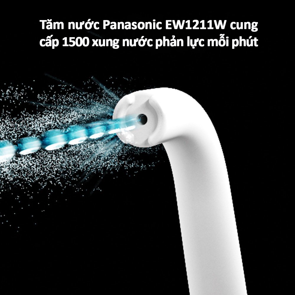 Máy tăm nước Panasonic EW1211 vệ sinh răng miệng cầm tay dùng sạc pin Hàng Đức chính hãng