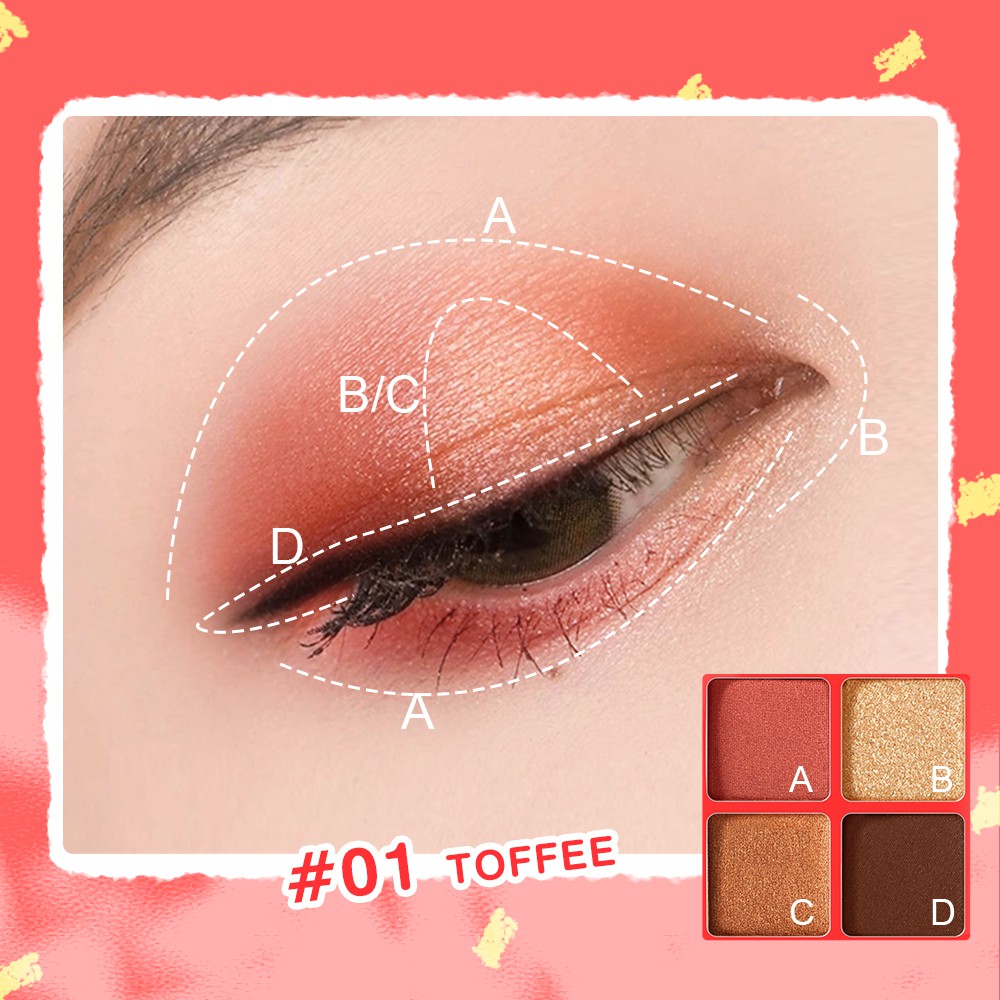 Bảng phấn mắt SACE LADY ML375 4 màu sắc tông lì và ánh nhũ lấp lánh sắc số cao trang điểm lâu trôi 50g | BigBuy360 - bigbuy360.vn