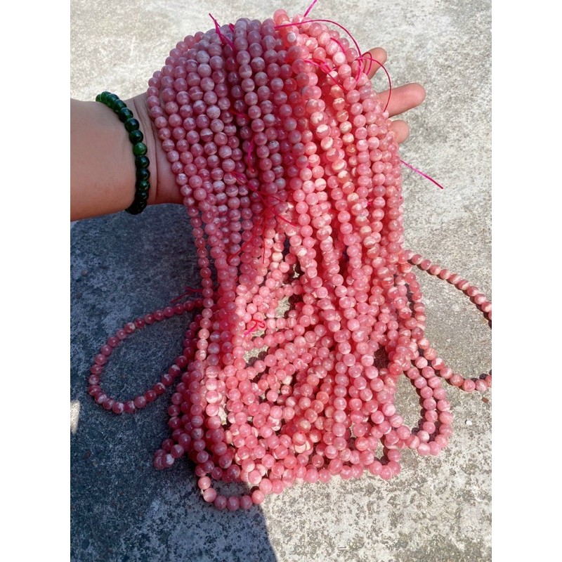 Vòng tay đá đào hoa quấn 3 vòng hàng đẹp 5a kiểm định