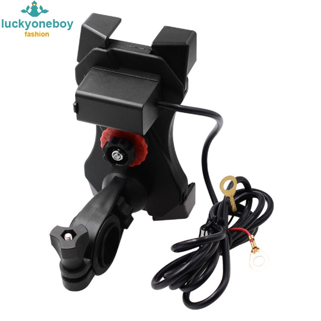 Universal Motorcycle Bicycle Phone Mount Holder with USB Charger Motorbike CellPhone Bracket