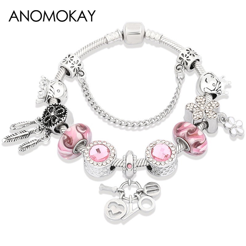 №Vòng Đeo Tay Mạ Bạc Trang Trí Dream Catcher Xinh Xắn Dành Cho Nữ