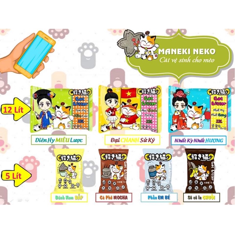 Cát vệ sinh cho mèo Maneki Neko 8L