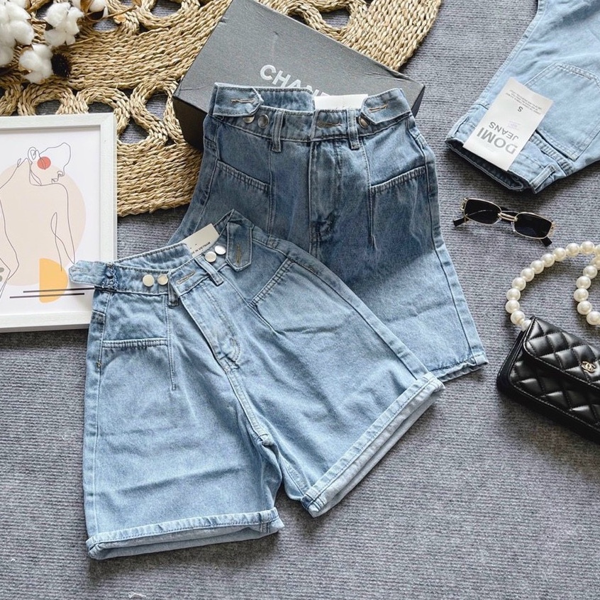 Quần Jeans Nữ Aiori Quần Ngố Lửng Ống Rộng Dáng Chữ A Lưng Cao Vải Cực Xịn, Chất Jeans Cotton Thoáng Mát, Mềm Mịn_4240