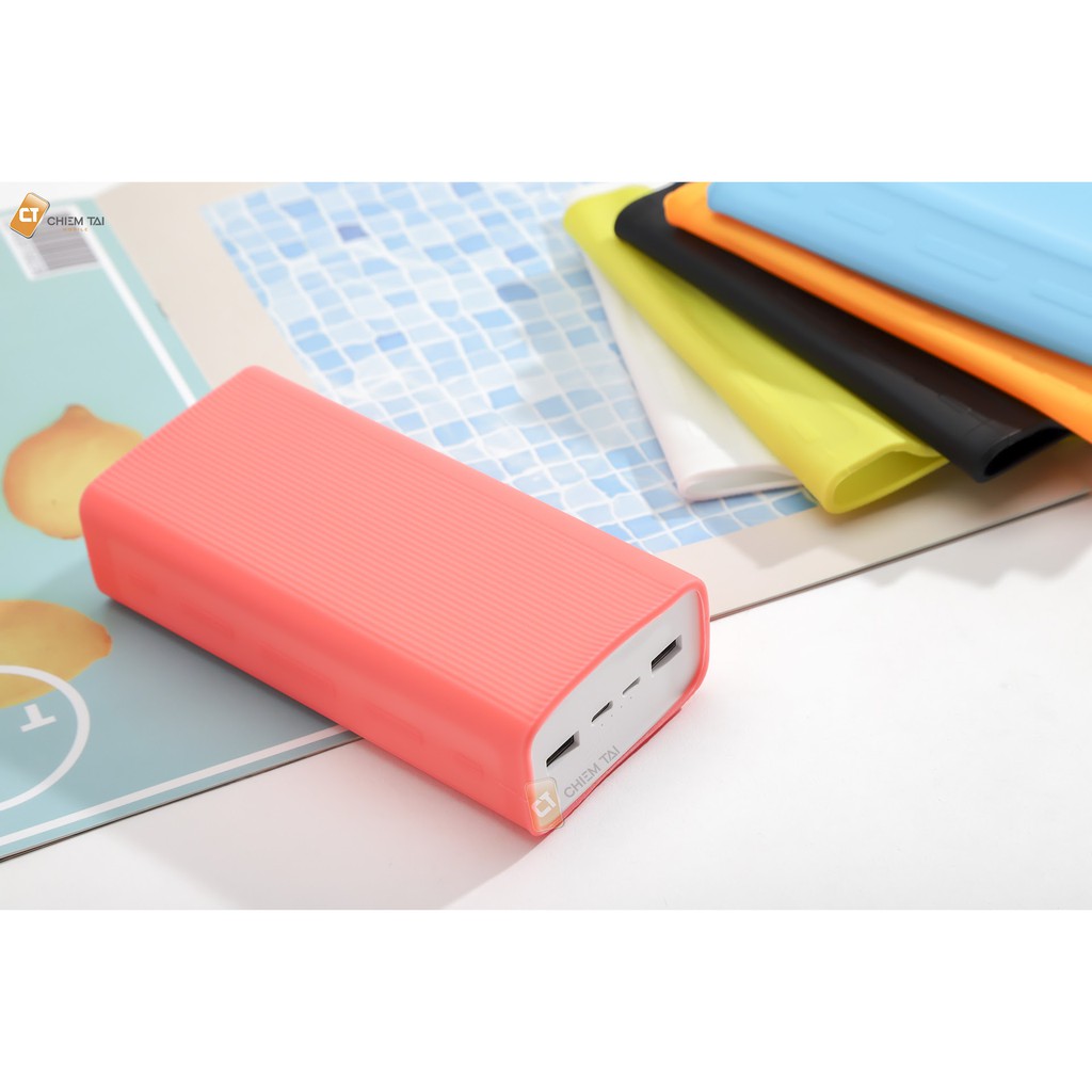 Bao silicon pin sạc dự phòng 30000mAh Xiaomi gen 3 18W mau ngẩu nhiên