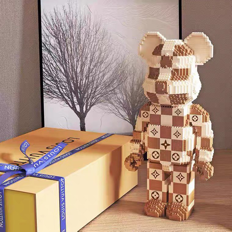 Lego Gấu Bearbrick LV Xếp Hình Lắp Ráp Mô Hình Hàng Đẹp Tặng Kèm Búa