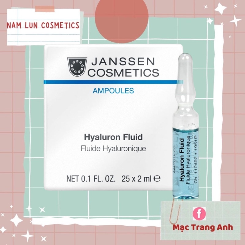 Serum HA cấp nước Janssen Cosmetics Ampoules Hyaluron Fluid Ampoule