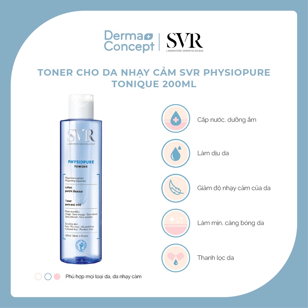 Toner cho da nhạy cảm SVR Physiopure Tonique 200ml [NHẬP KHẨU CHÍNH HÃNG 100%]