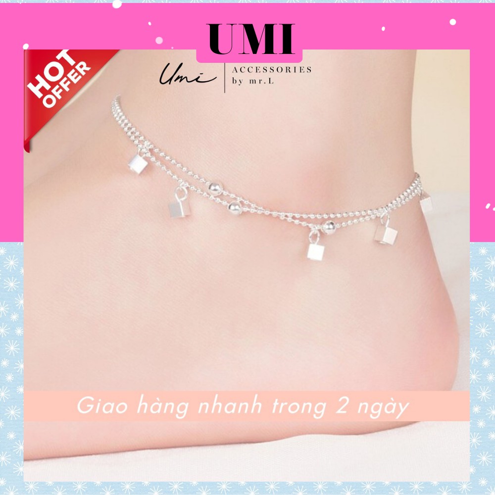 Lắc Chân Bạc 925 Thiết Kế Cách Điệu Phong Cách Hàn Quốc UMI JL046