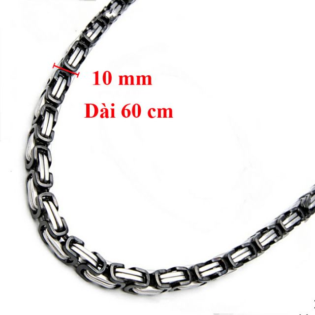 Dây chuyền nam kiểu ziczac trắng đen