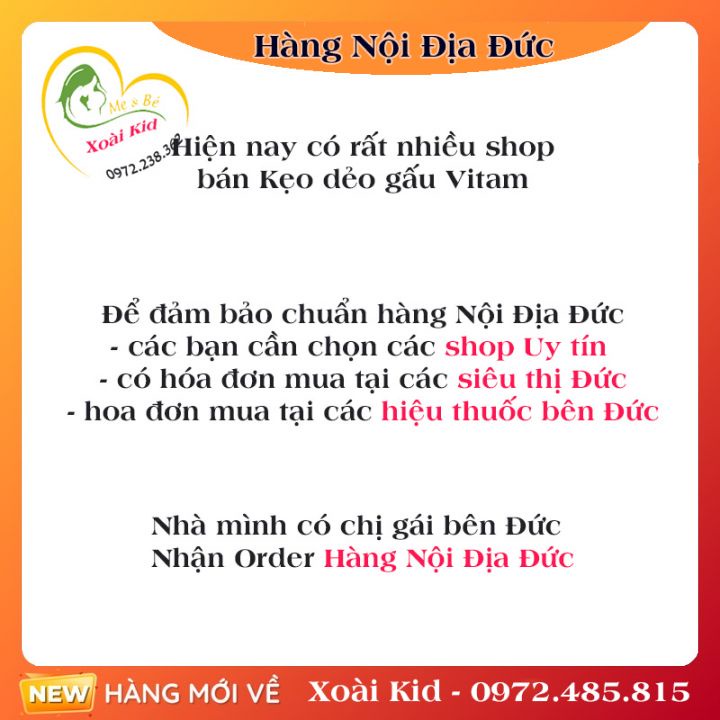 Kẹo gấu vị trái cây bổ sung Vitamin tổng hợp cho trẻ em Mivolis Mutilvitamin Barchen 60 viên - Nội Địa Đức Đủ Bill