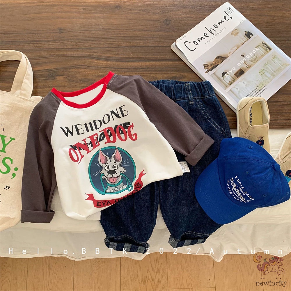 Áo Thun Tay Dài In Họa Tiết Hoạt Hình Dễ Thương Phong Cách Hàn Quốc Thời Trang Mùa Thu Cho Bé