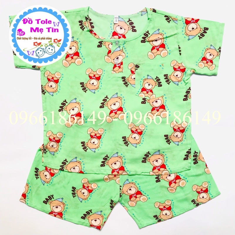 Đồ tole(lanh) cộc tay bé trai size 5(12-15kg)