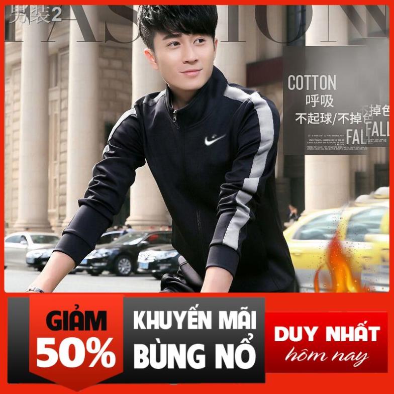 Xả ◑▧Năm 2020 bộ đồ thể thao giải trí mùa đông mới của nam giới hai hoặc ba mảnh áo len thanh niên thu